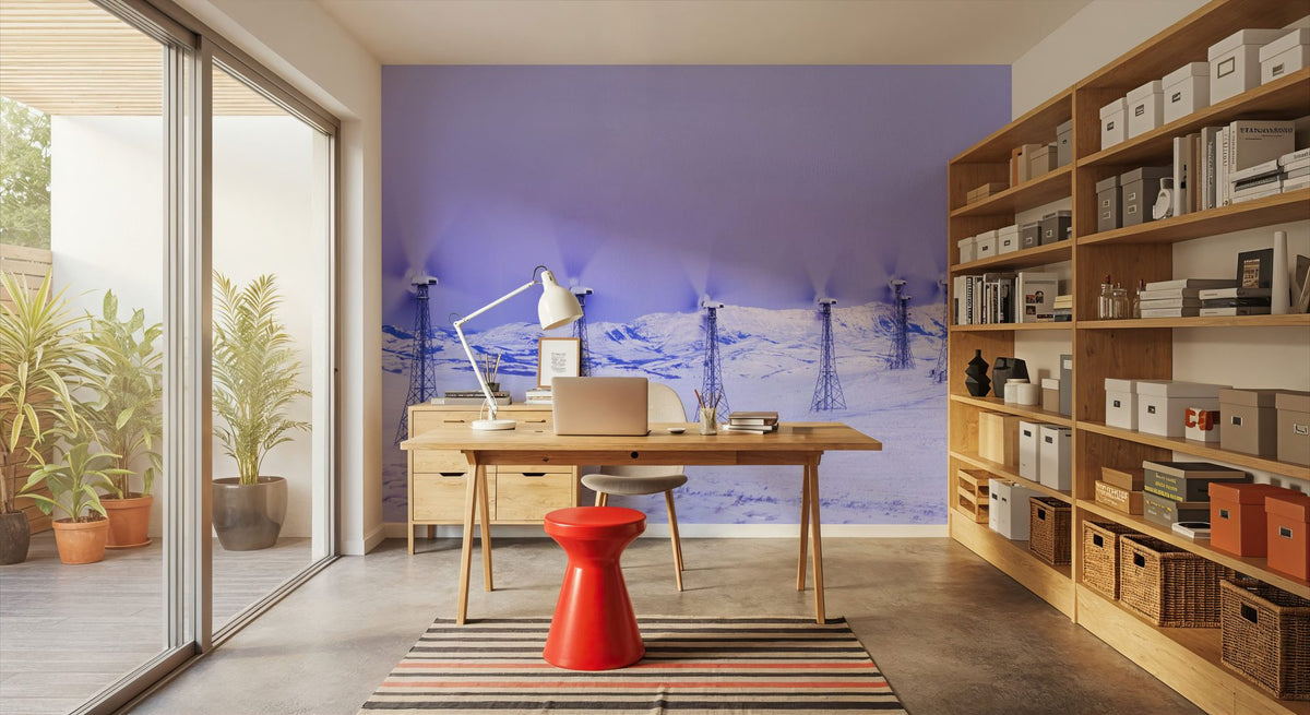 Wind Farm in Winter Mural Wallpaper - room preview 05