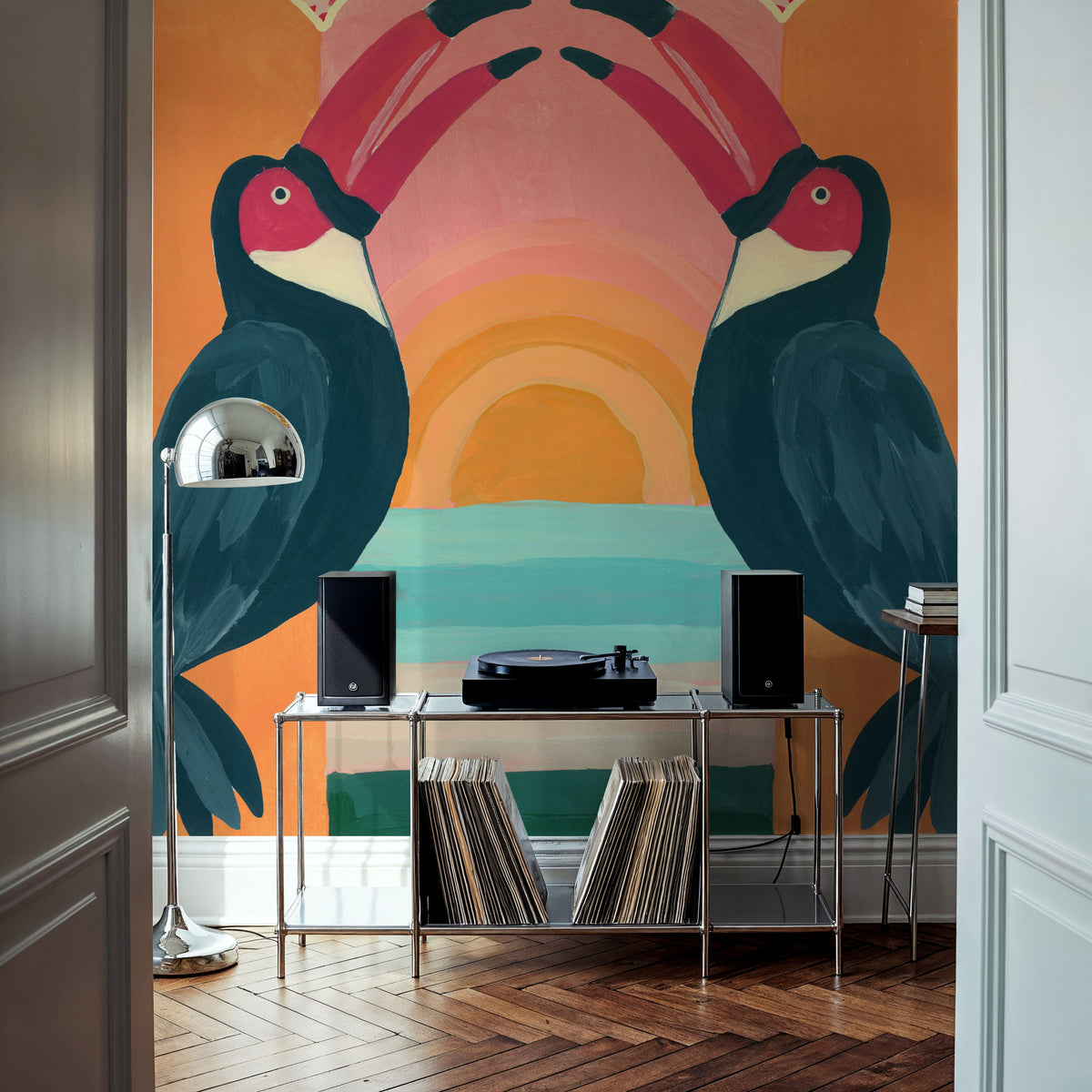 Tropical Birds IV Mural Wallpaper - room preview 05