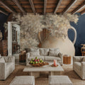 Golden Hydrangeas I White Mural Wallpaper - room preview 05
