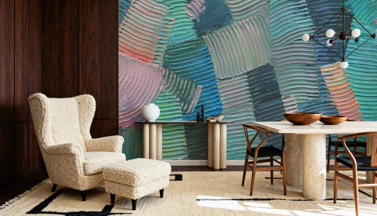 Dwellpaper Abstract Stroke Texture Painting, Warm Mural Wallpaper image 5