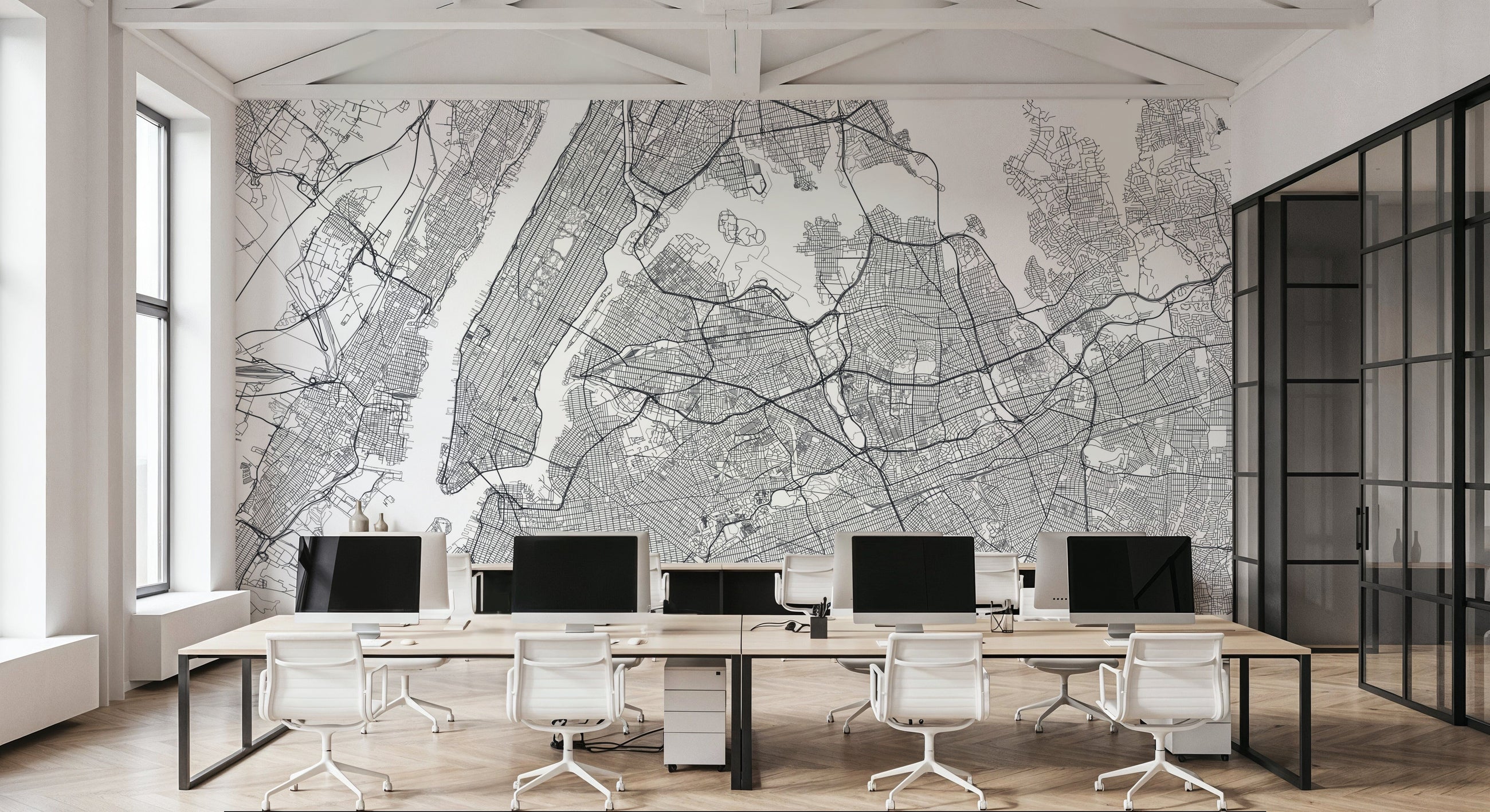 Map of New York Mural Wallpaper