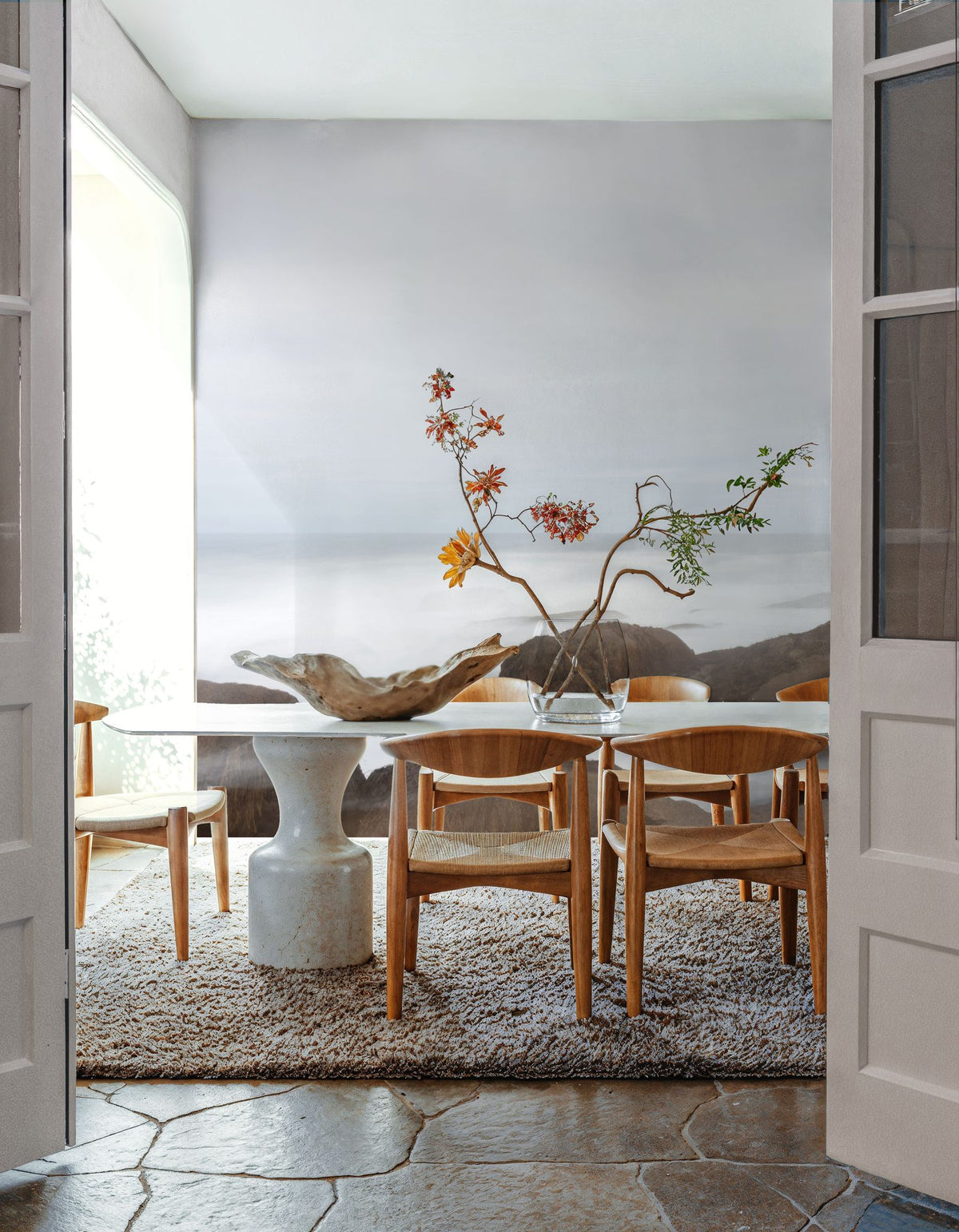 Misty Shore on the Rocks Mural Wallpaper - room preview 05