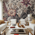 Dahlia Days, Rosy Fudge Mural Wallpaper - room preview 05