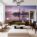 Pudong Sunrise Pink Mural Wallpaper - room preview 05