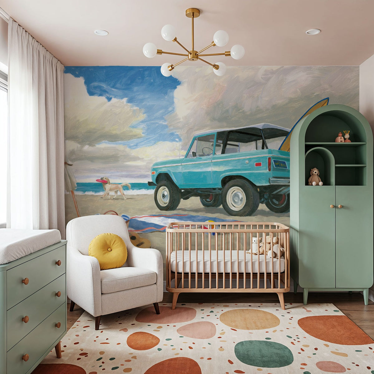 Beach Ride Parking Mural Wallpaper - room preview 05