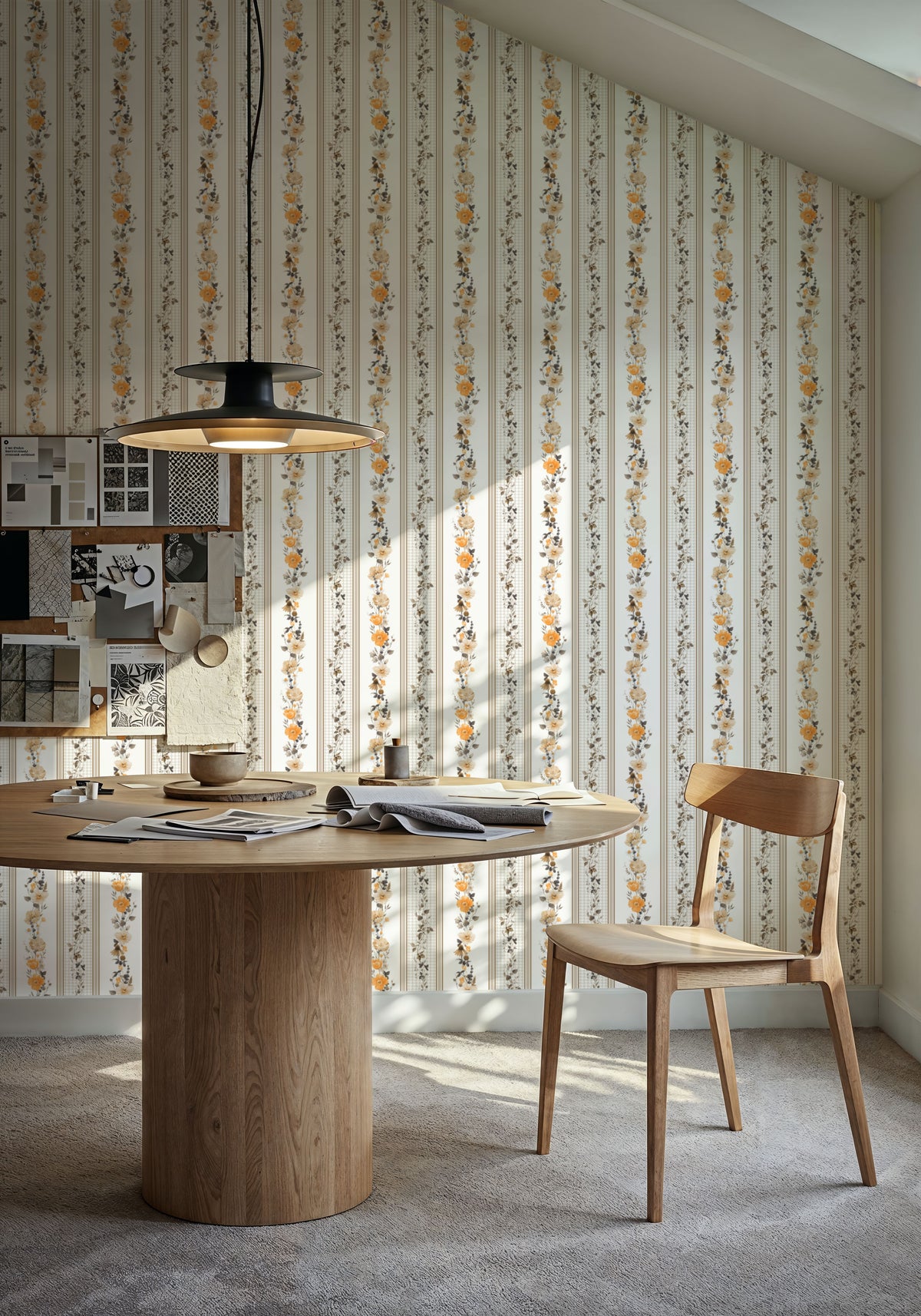 Striped Blossom Mural Wallpaper - room preview 05