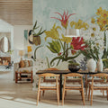 Happy Spring Flowers Mural Wallpaper - Neutral Tone - room preview 05