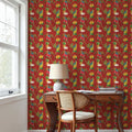 Parrot Paradise Red Mural Wallpaper - room preview 05