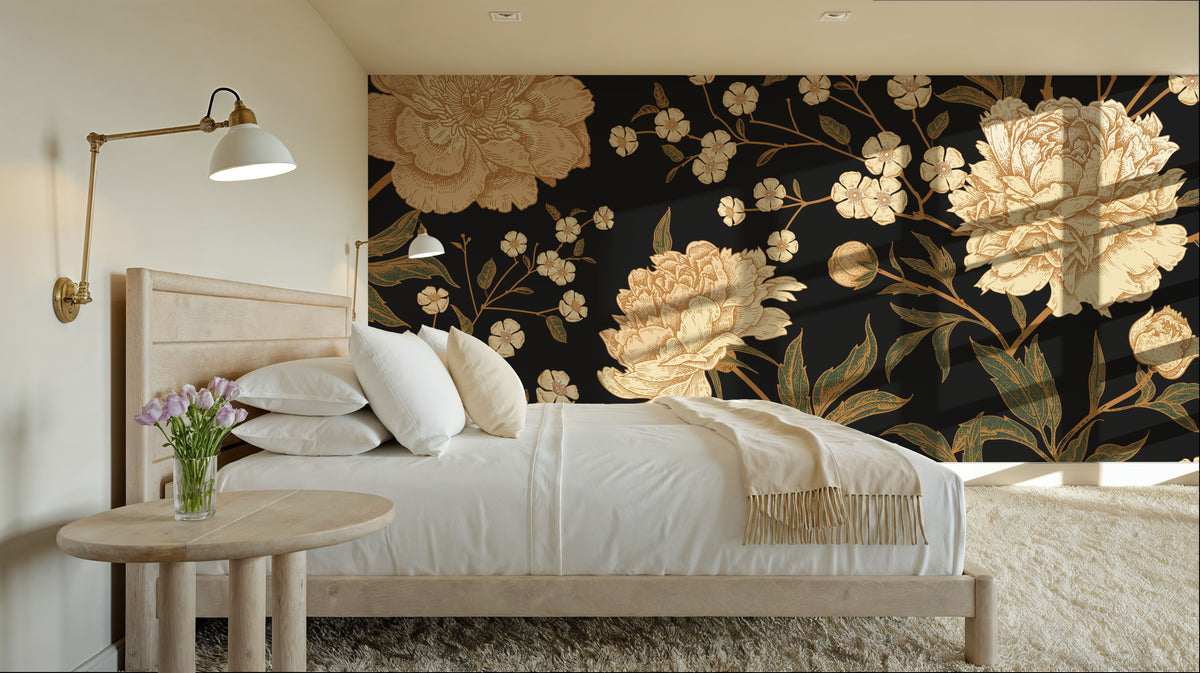 Vintage Peonies Mural Wallpaper - room preview 05