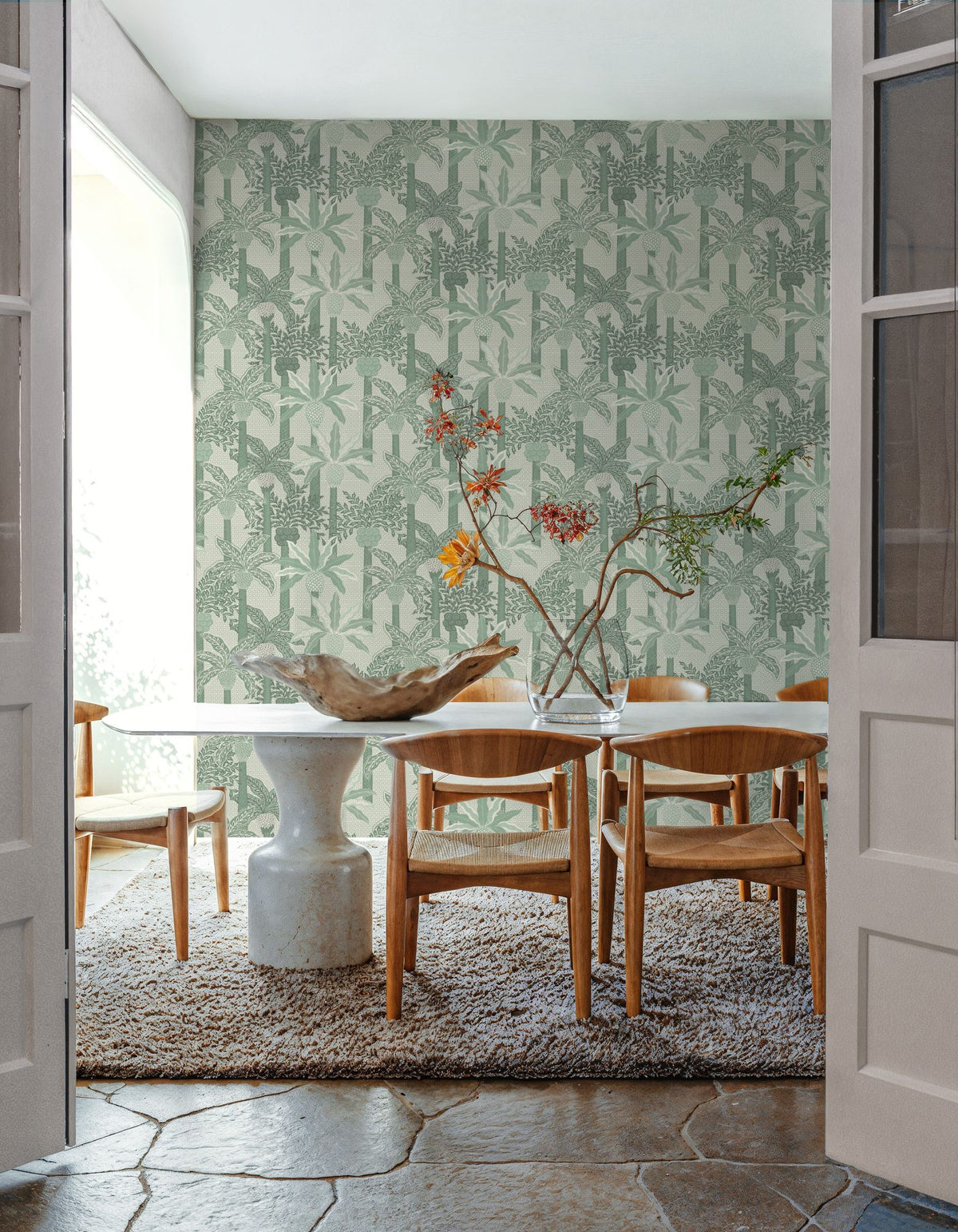 Palmera Luxe, French Green Mural Wallpaper - room preview 05