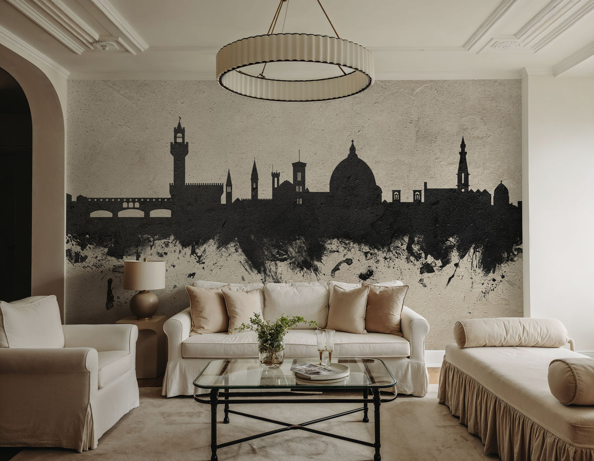 Florence Italy Skyline Concrete Mural Wallpaper - room preview 05
