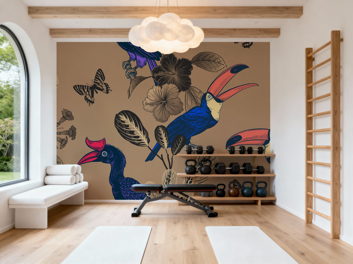 Laughing Birds Mural Wallpaper - room preview 05