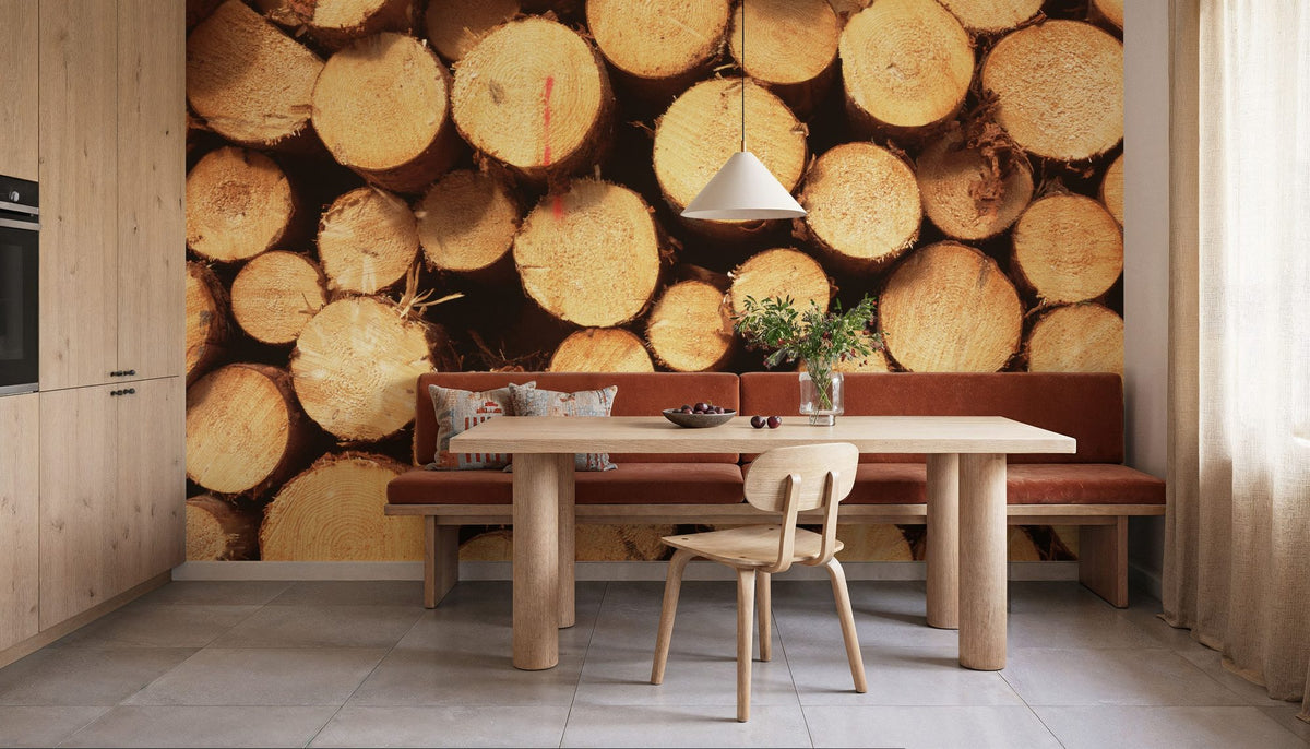 Timber Rounds Mural Wallpaper - room preview 05