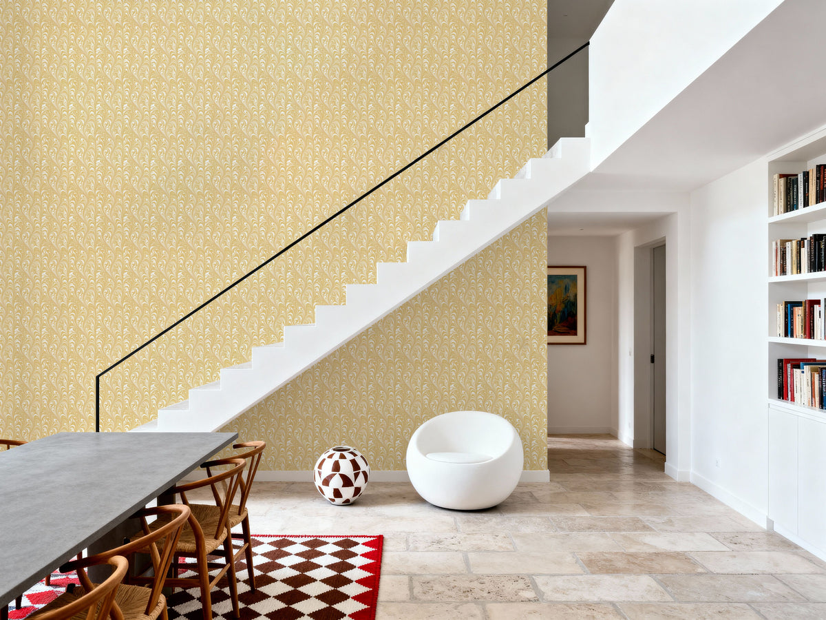 Marbelized Flow, Lemoncurd Mural Wallpaper - room preview 05