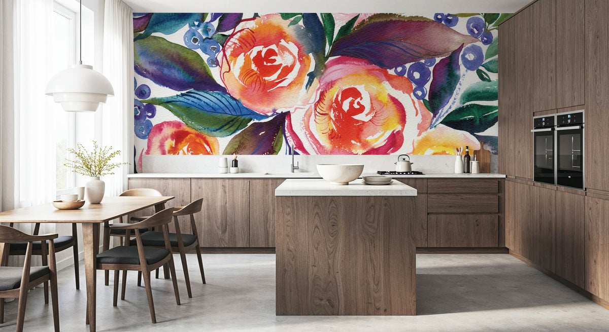 Rose Trio Mural Wallpaper - room preview 05