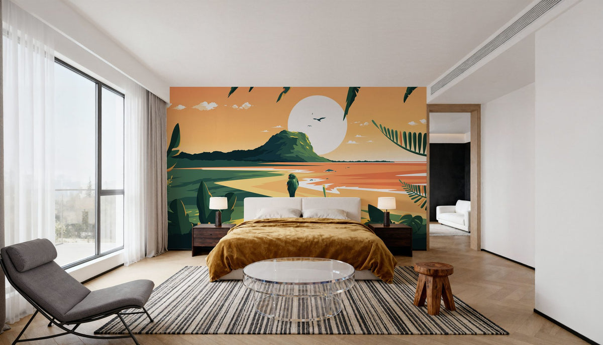 Travel Mauritius Sunset Mural Wallpaper - room preview 05