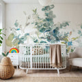 Eucalyptus I White Mural Wallpaper - room preview 05