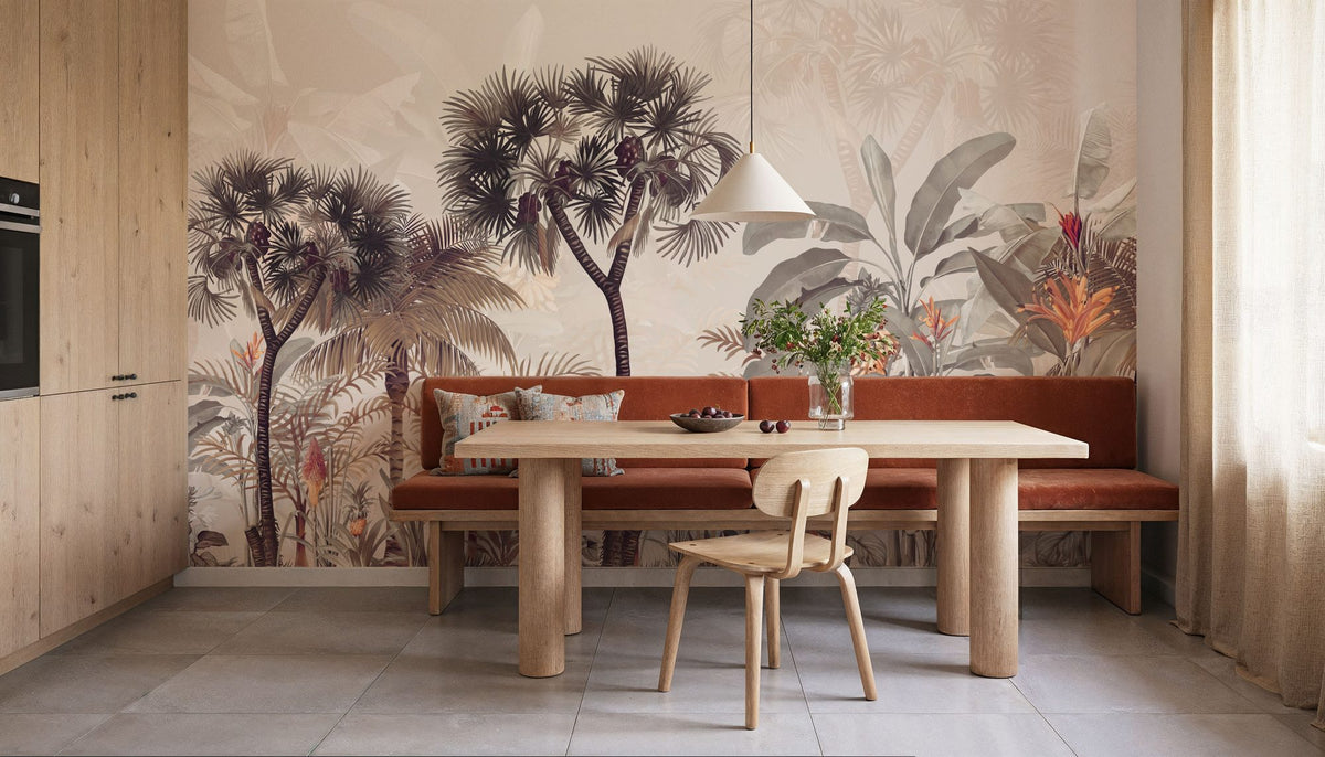 Tropical Forest Strolls Yellow Mural Wallpaper - room preview 05