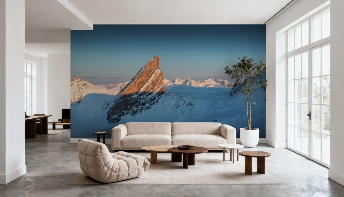Peak Sunset Panorama Mural Wallpaper - room preview 05