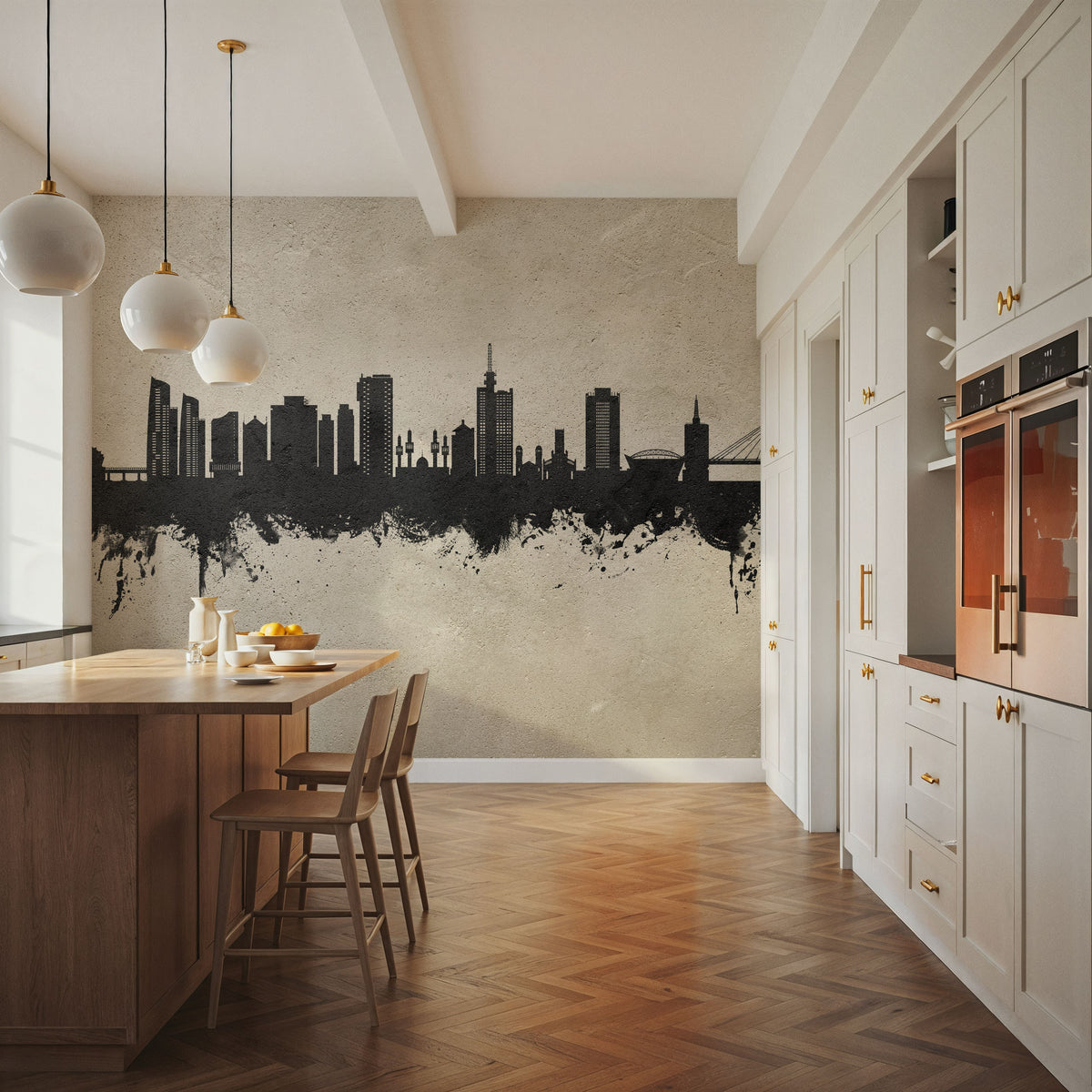 Lagos Nigeria Skyline Concrete Mural Wallpaper - room preview 05