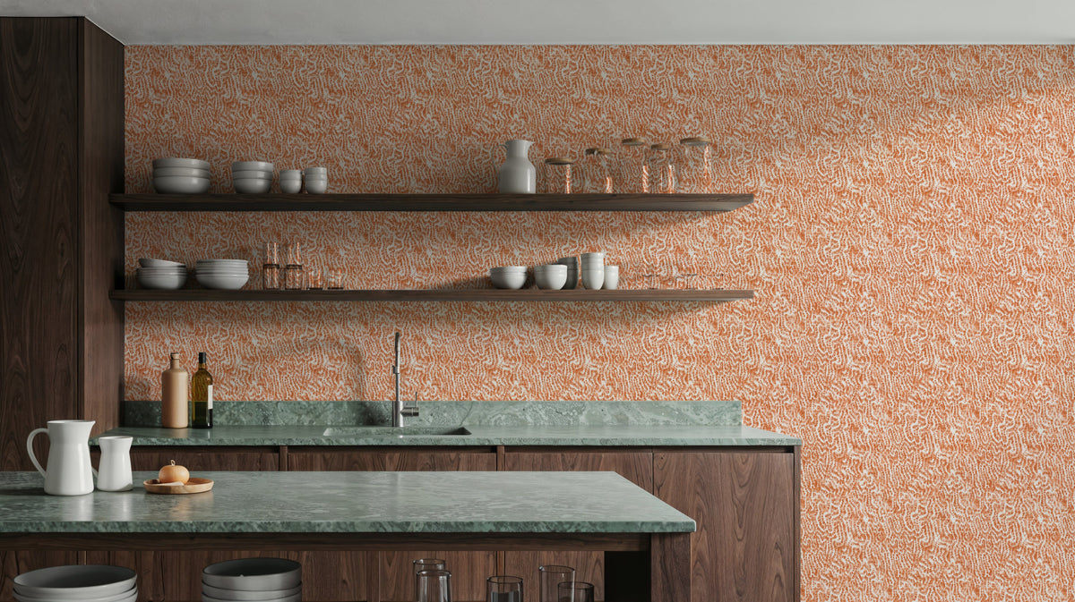 Cortex Orange Mural Wallpaper - room preview 05