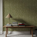 Woodland Drops Green Mural Wallpaper - room preview 05
