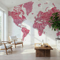 World Map Cities - Wanda Mural Wallpaper - room preview 05