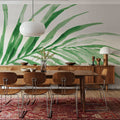 Colorful Tropical Leaf Green II Mural Wallpaper - room preview 05