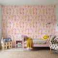 Rose Ikat Mural Wallpaper - room preview 05