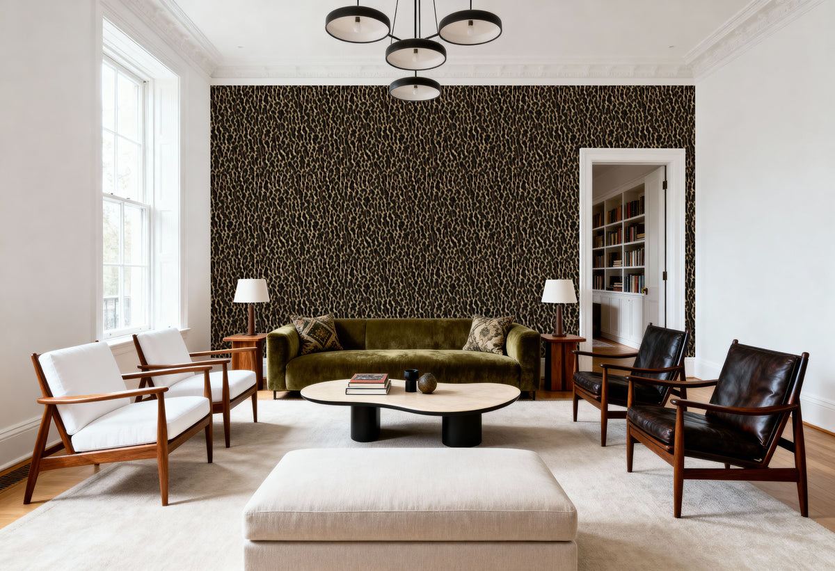 Leopard Fur Texture No.III Mural Wallpaper - room preview 05