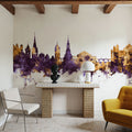 Schaffhausen Switzerland Skyline Purple & Gold Mural Wallpaper - room preview 05