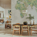 World Map Atlas Green Mural Wallpaper - room preview 05