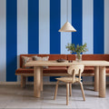 Circus Stripes, Blue on Blue Mural Wallpaper - room preview 05