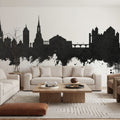 Schaffhausen Switzerland Skyline Black & White Mural Wallpaper - room preview 05