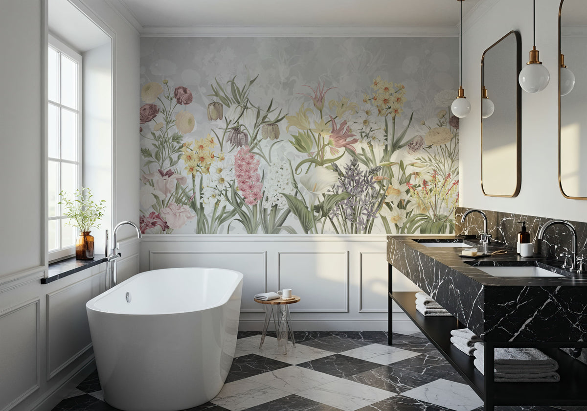 Happy Spring Flowers Mural Wallpaper - Edition 3 - room preview 05