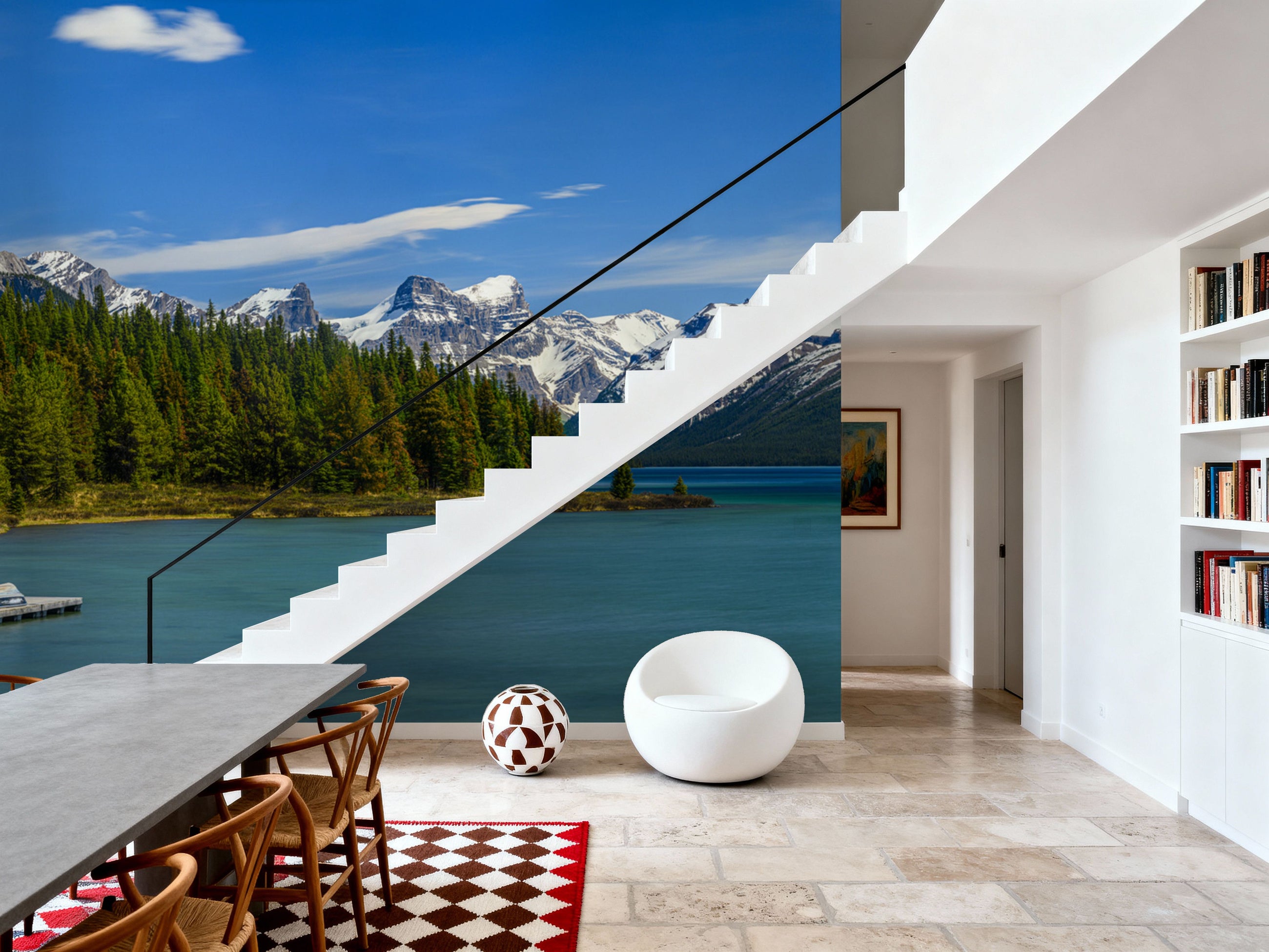 Canadian Boathouse Mural Wallpaper
