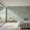 Birds in the Garden Blue Green Mural Wallpaper - room preview 05