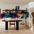 Ras Al Khaimah Skyline Blue & Bronze Mural Wallpaper - room preview 05