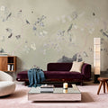 Birds in the Garden Light Green Mural Wallpaper - room preview 05