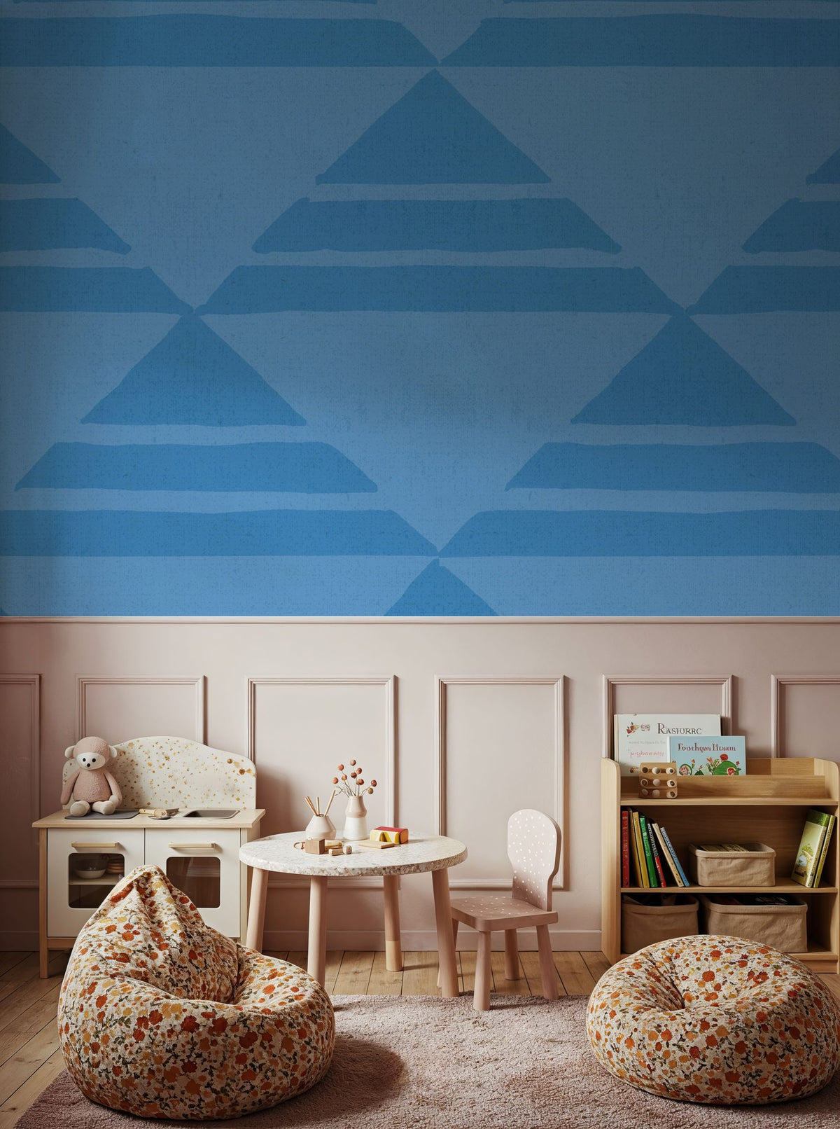 Seafood Ocean Light Blue Mural Wallpaper - room preview 05