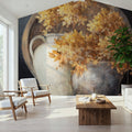 Golden Hydrangeas II Mural Wallpaper - room preview 05