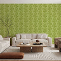 Fern Stripes, Lime Green Mural Wallpaper - room preview 05