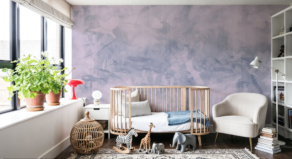 Birds of Freedom Purple Mural Wallpaper - room preview 05