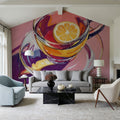 Clear Cup of Tea with Lemon Mural Wallpaper - room preview 05