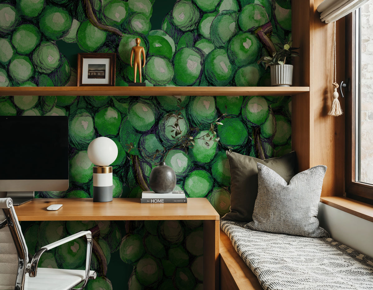 Vintage Grapes Mural Wallpaper - room preview 05