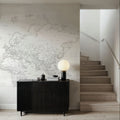 World Map Cities - Maeli White Mural Wallpaper - room preview 05