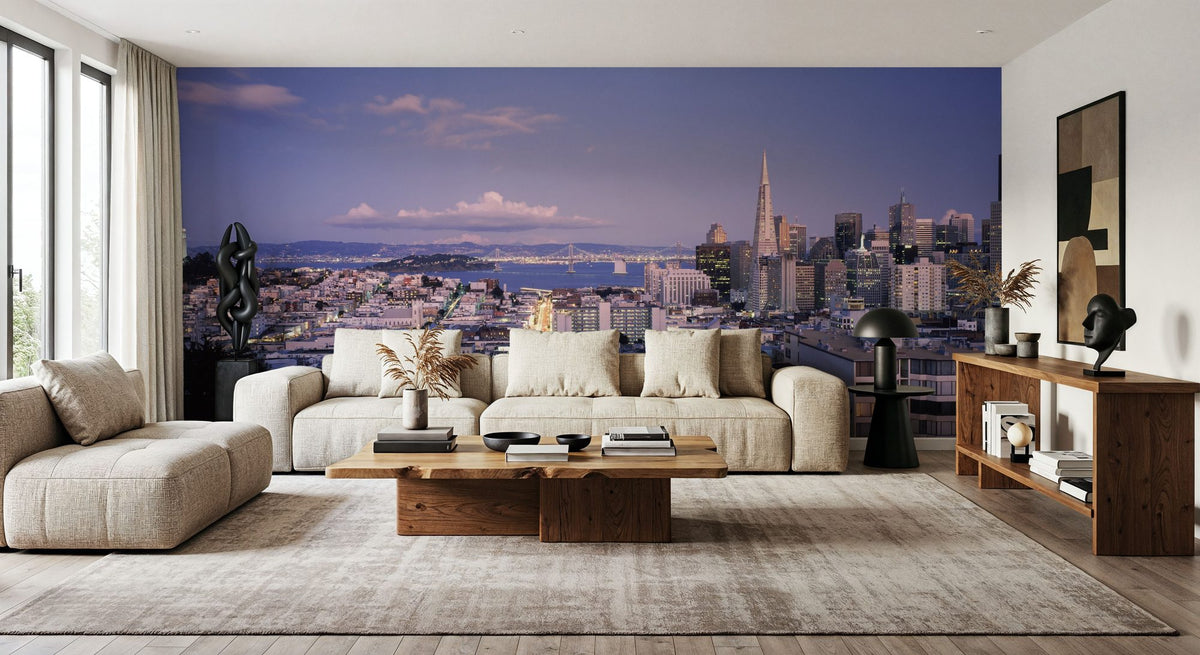Highrise Twilight Metropolis Mural Wallpaper - room preview 05