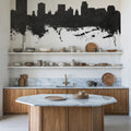 Salt Lake City Utah Skyline Black & White Mural Wallpaper - room preview 05