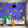 Memphis Shapes Mural Wallpaper - room preview 05