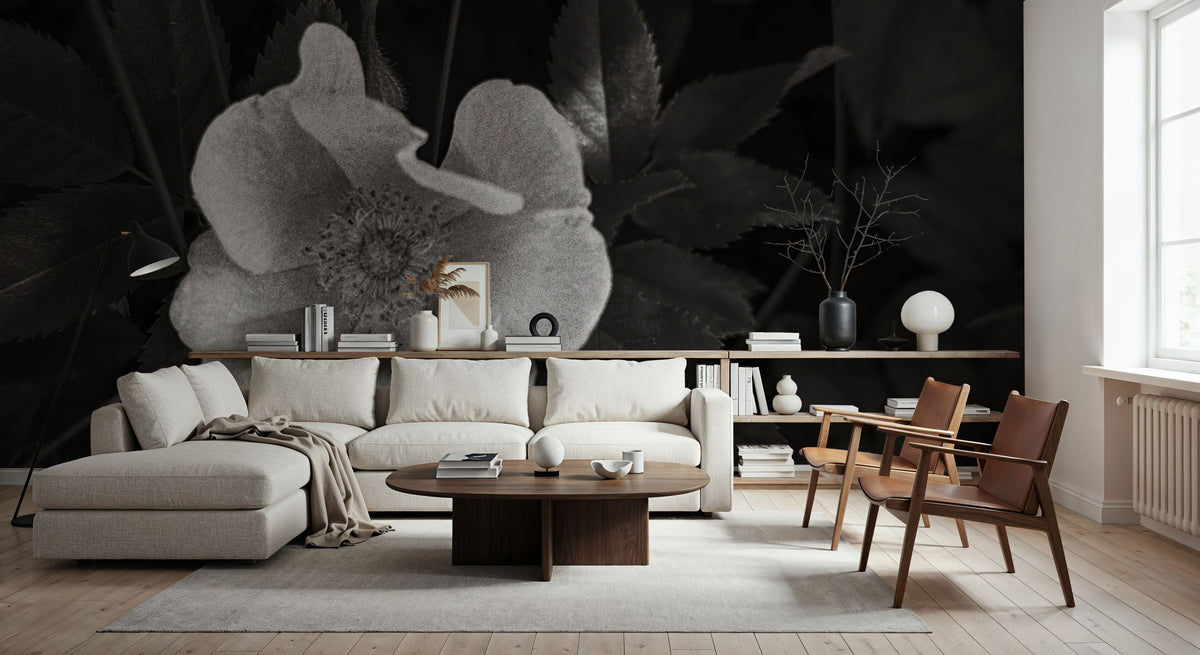 Wild Rose BW III Mural Wallpaper - room preview 05